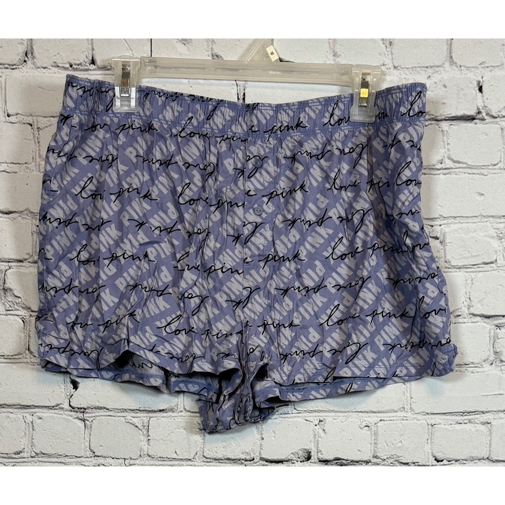 PINK‎ Victoria's Secret Sleep Lounge Shorts Love Print Pajama Bottoms XL